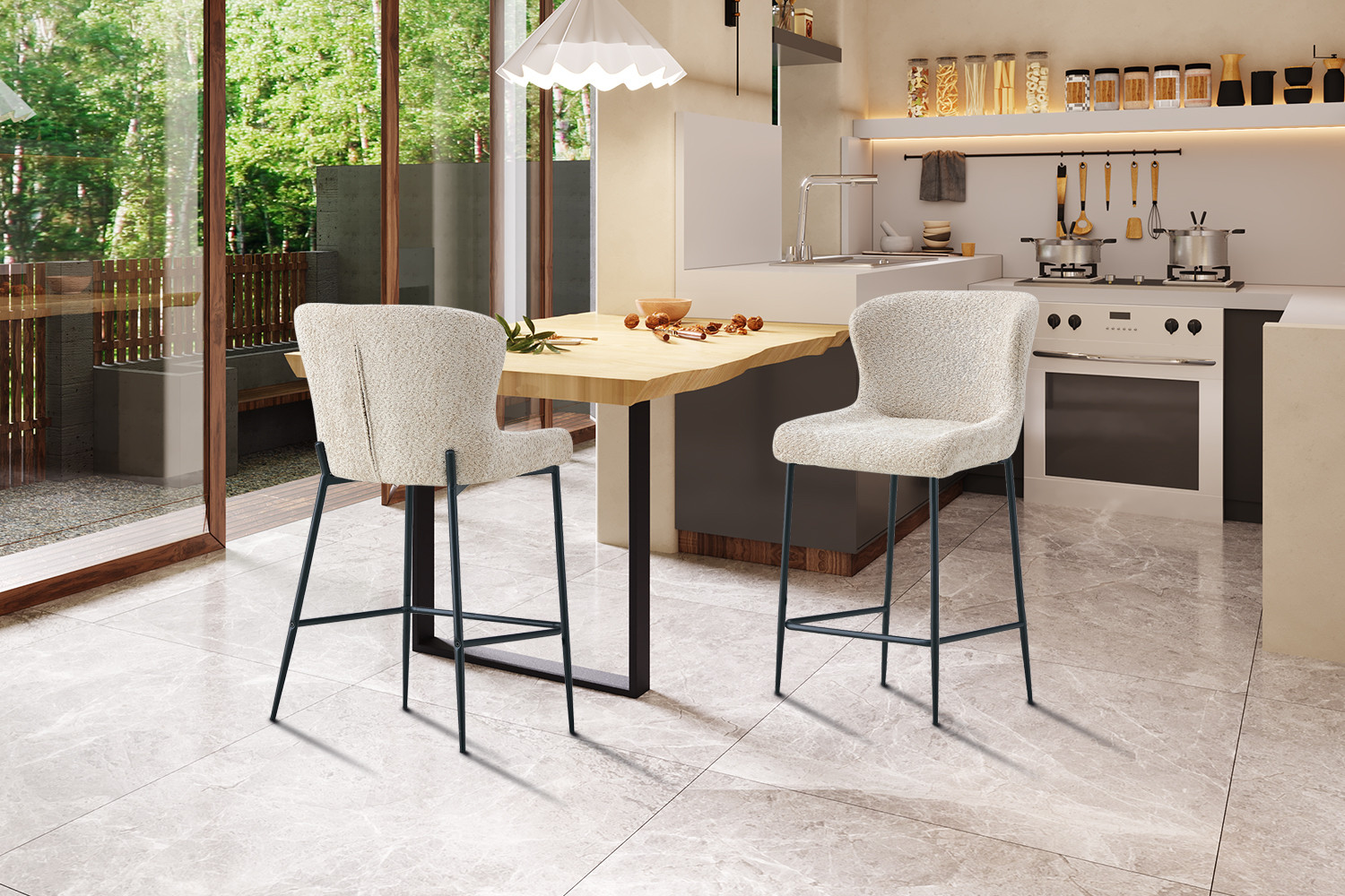 Image 3 for Counterstoel Lisa Bouclé Beige