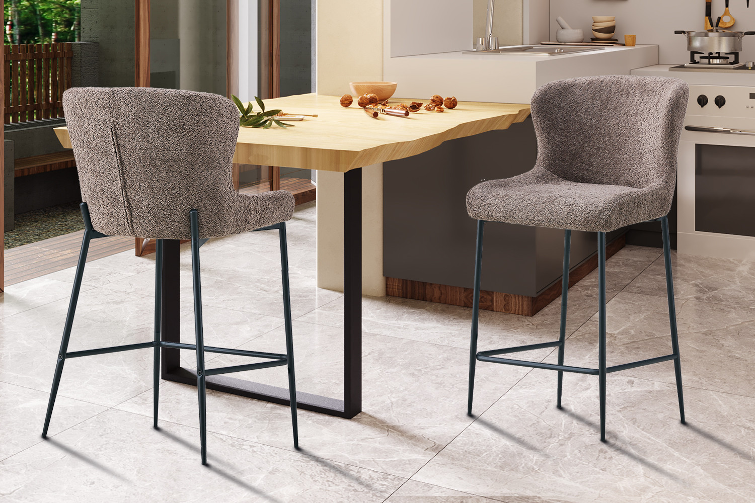 Image 1 for Counterstoel Lisa Bouclé Zand