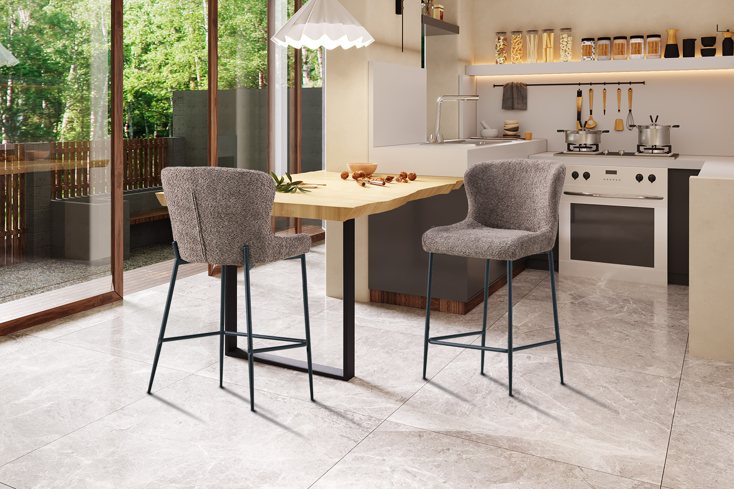 Image 3 for Counterstoel Lisa Bouclé Zand