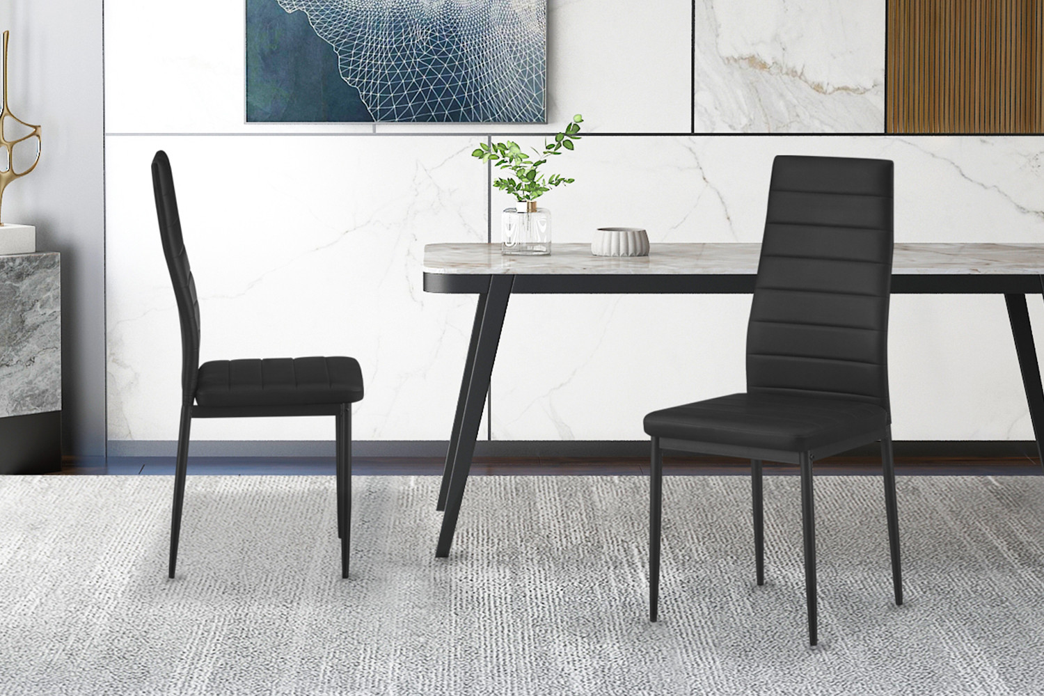 Image 2 for Set van 4 stoelen Cato/Kenzo PU Zwart