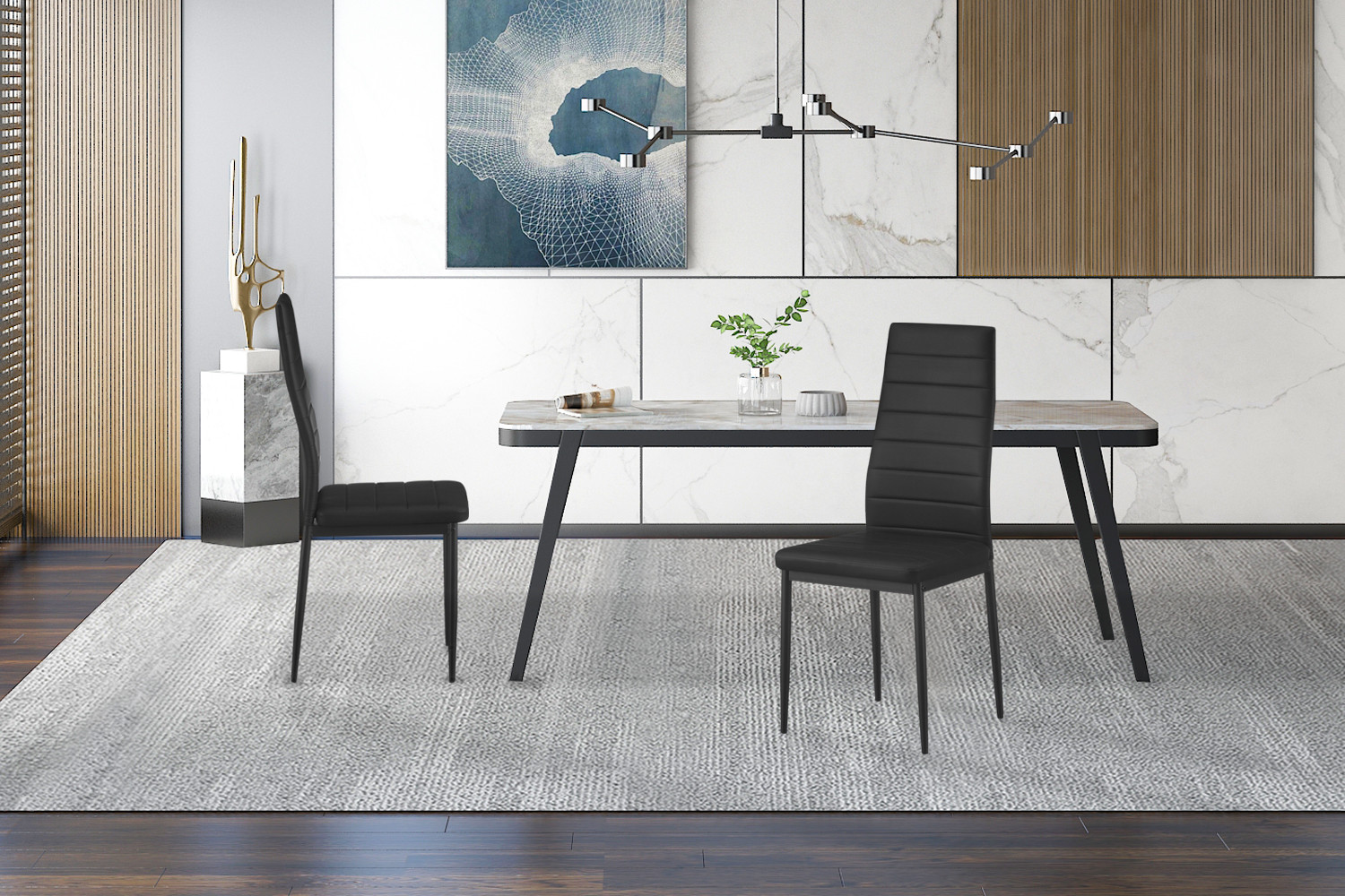 Image 3 for Set van 4 stoelen Cato/Kenzo PU Zwart