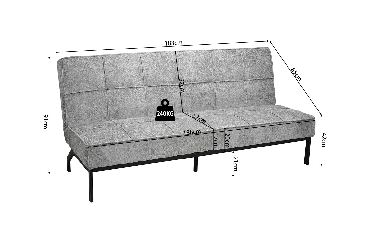 Image 13 for SALE - Slaapbank Konya Grijs