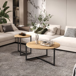 Image 2 for Set van 2 Salontafels Pola Decor Oude eik