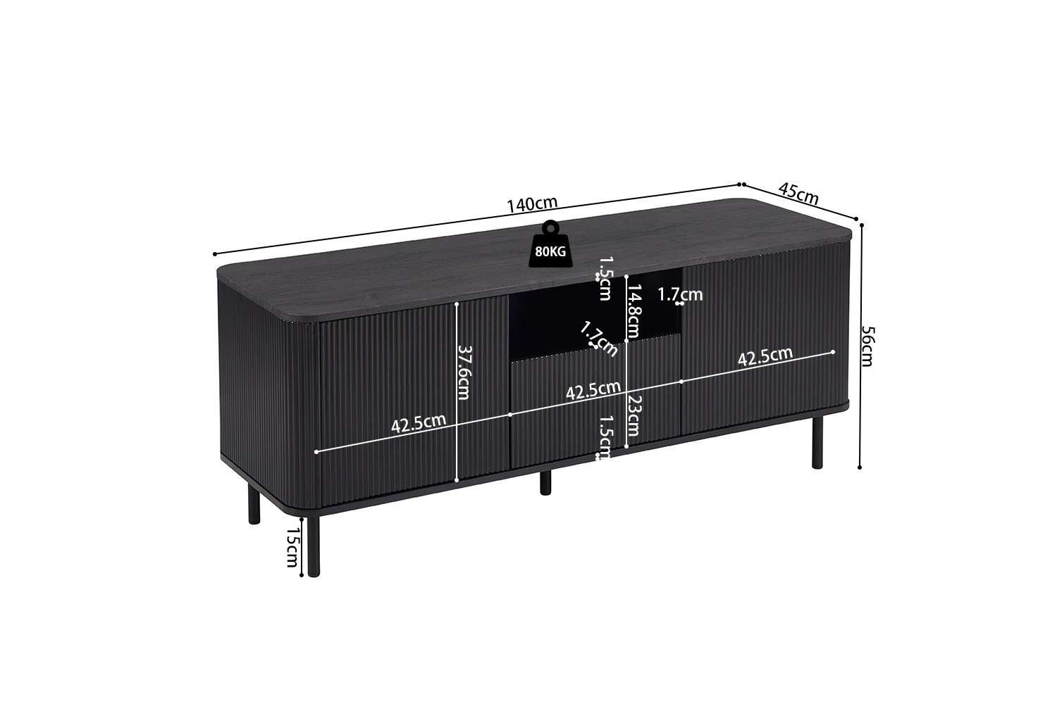 Image 9 for SALE - TV meubel Lagos 140 cm Decor Donkerbruin