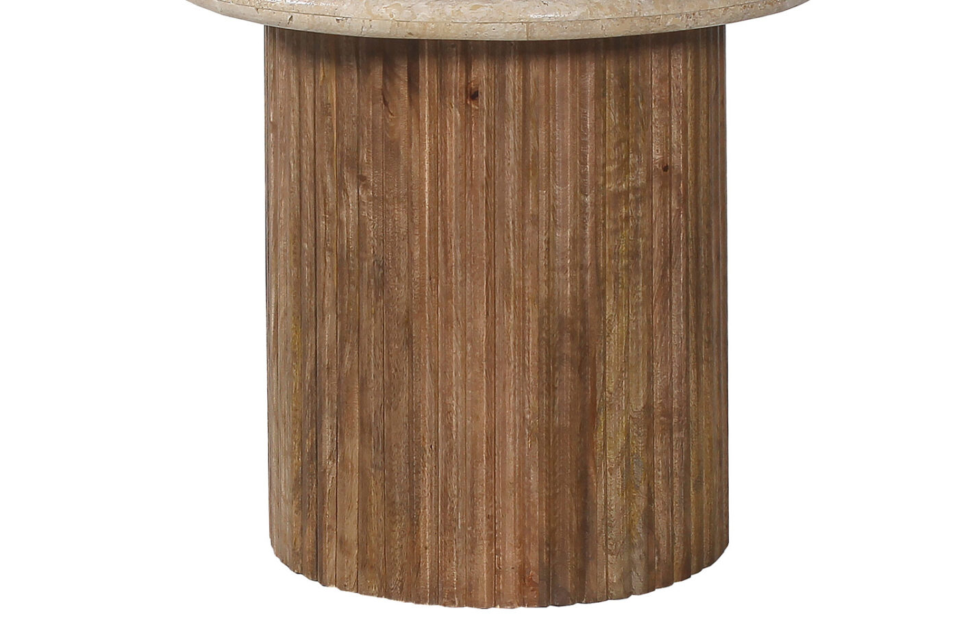 Image 3 for Bijzettafel Louis 50 cm Mango hout met Travertin Beige