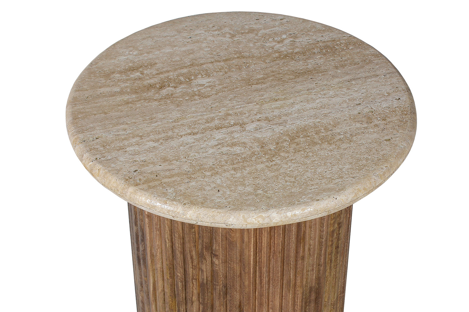 694db574-00aa-4255-8d8e-7fdf00baaa46 Image 5 for Bijzettafel Louis 50 cm Mango hout met Travertin Beige