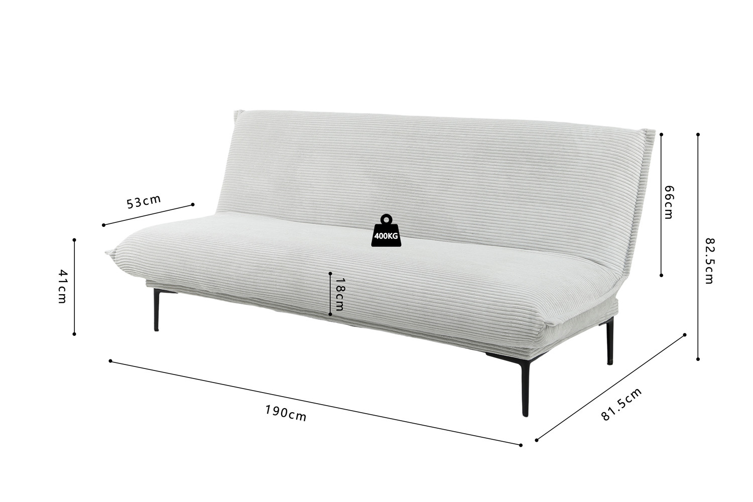 Image 11 for SALE - Slaapbank Alisa Corduroy Lichtgrijs