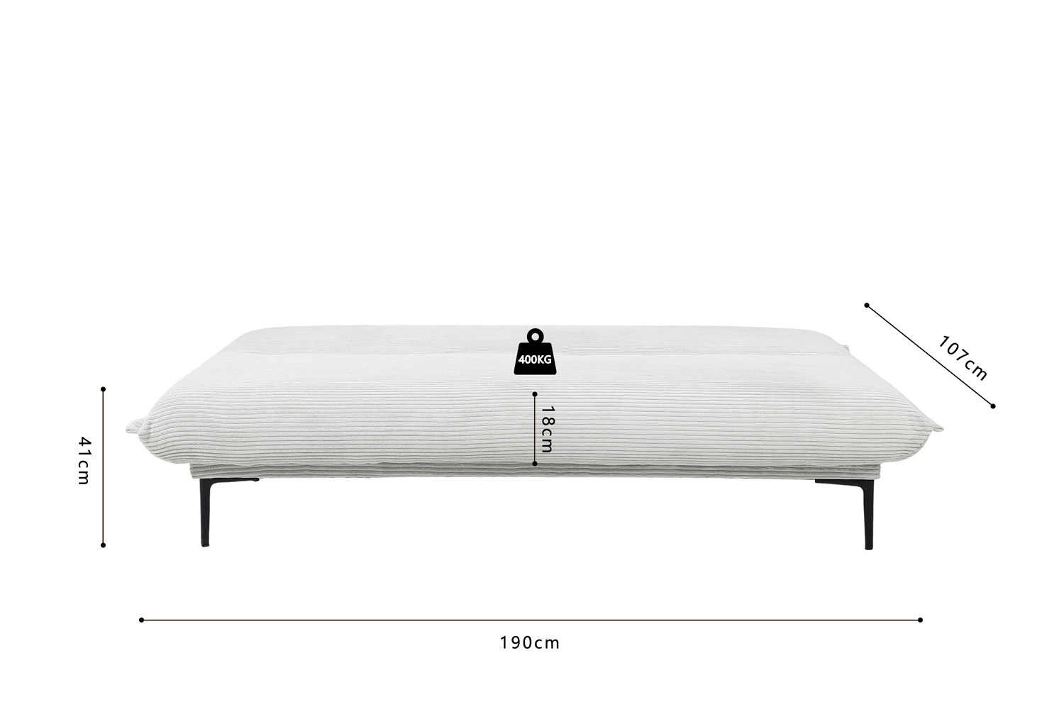 Image 12 for SALE - Slaapbank Alisa Corduroy Lichtgrijs