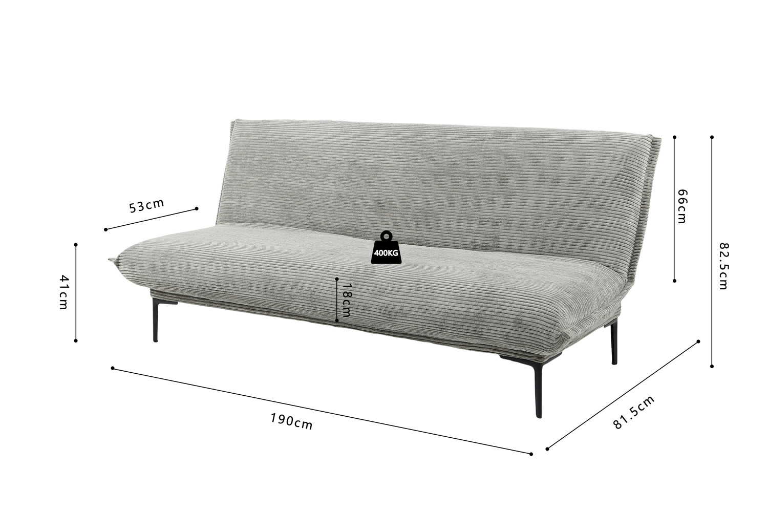 Image 11 for SALE - Slaapbank Alisa Corduroy Donkergrijs