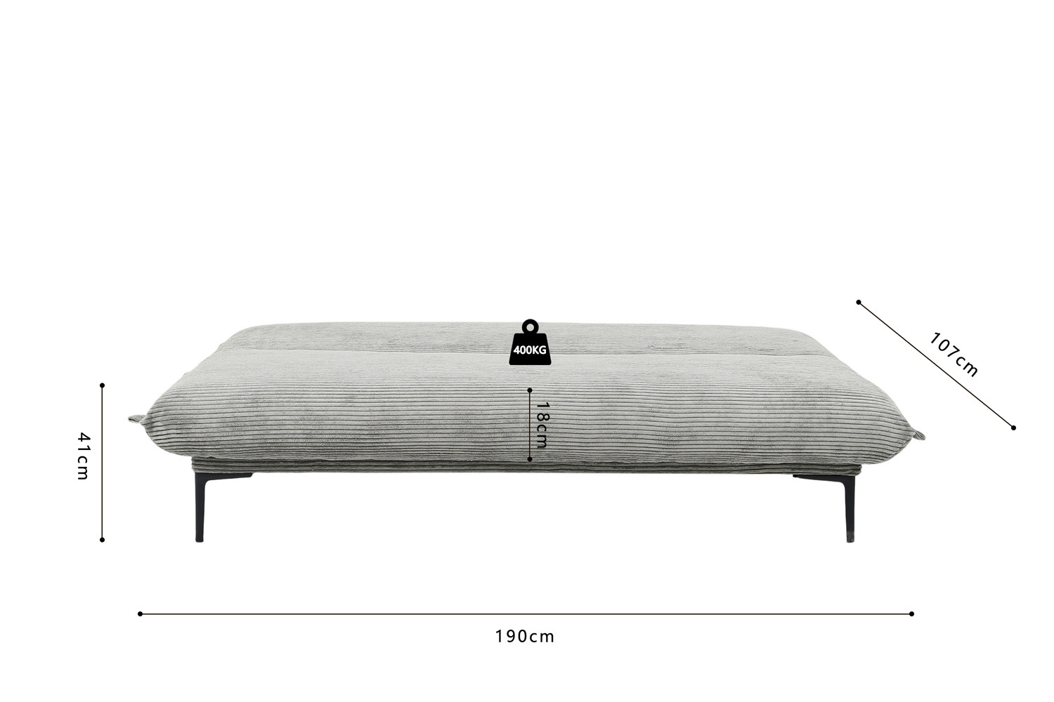 Image 12 for SALE - Slaapbank Alisa Corduroy Donkergrijs