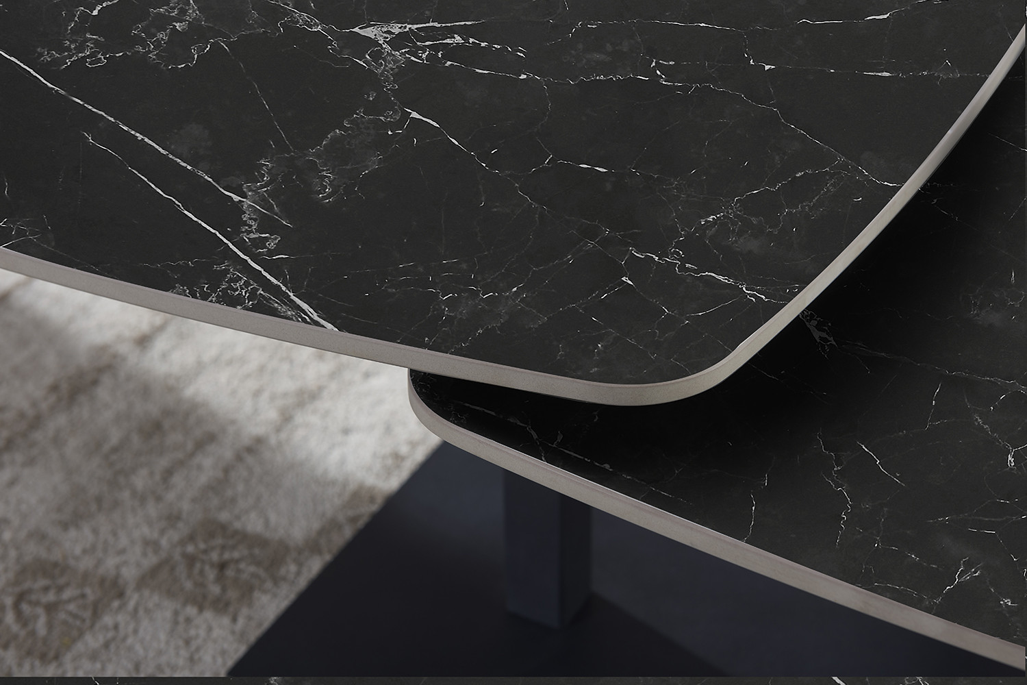 Image 6 for Salontafel Sendai Rond Draaibaar Steen Zwart