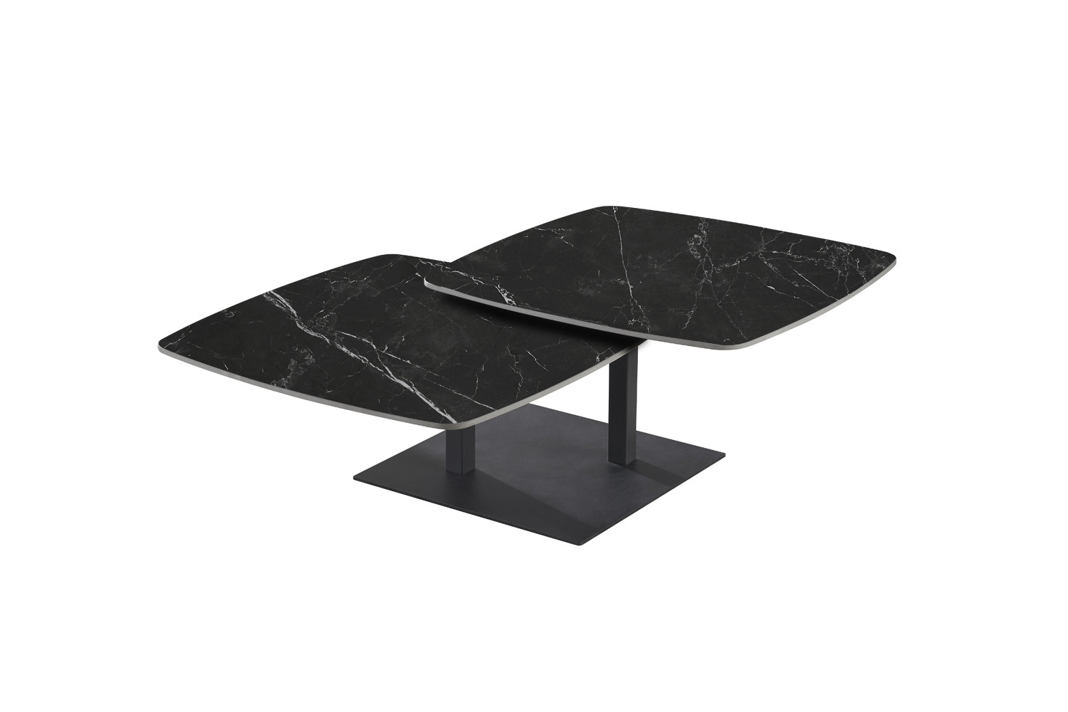 Image 10 for Salontafel Sendai Rond Draaibaar Steen Zwart