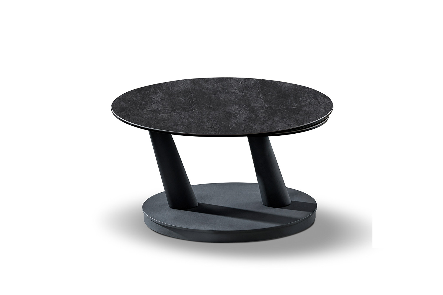 Image 9 for Salontafel Sapporo Rond Draaibaar Steen Donkergrijs