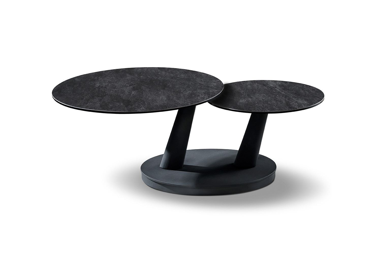 Image 10 for Salontafel Sapporo Rond Draaibaar Steen Donkergrijs