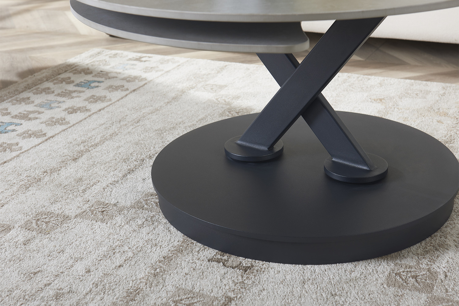 Image 7 for Salontafel Nara Rond Draaibaar Steen Lichtgrijs