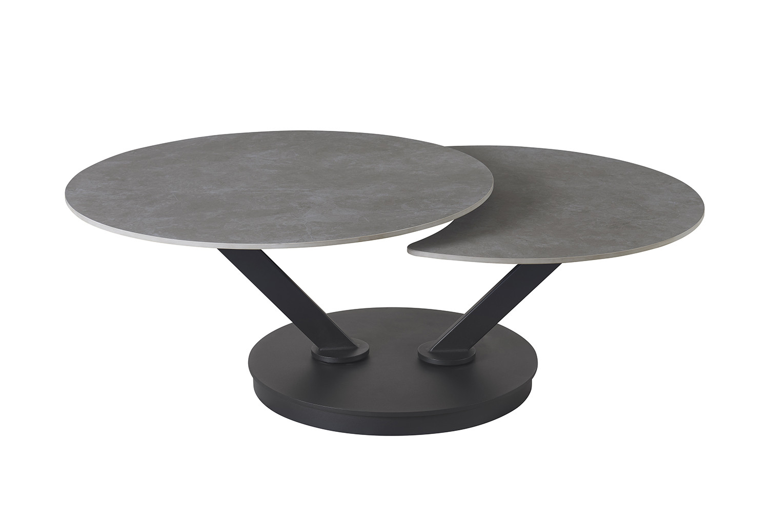 Image 9 for Salontafel Nara Rond Draaibaar Steen Lichtgrijs