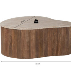 Image 8 for Salontafel Paul 83 cm Mango hout met Travertin Beige