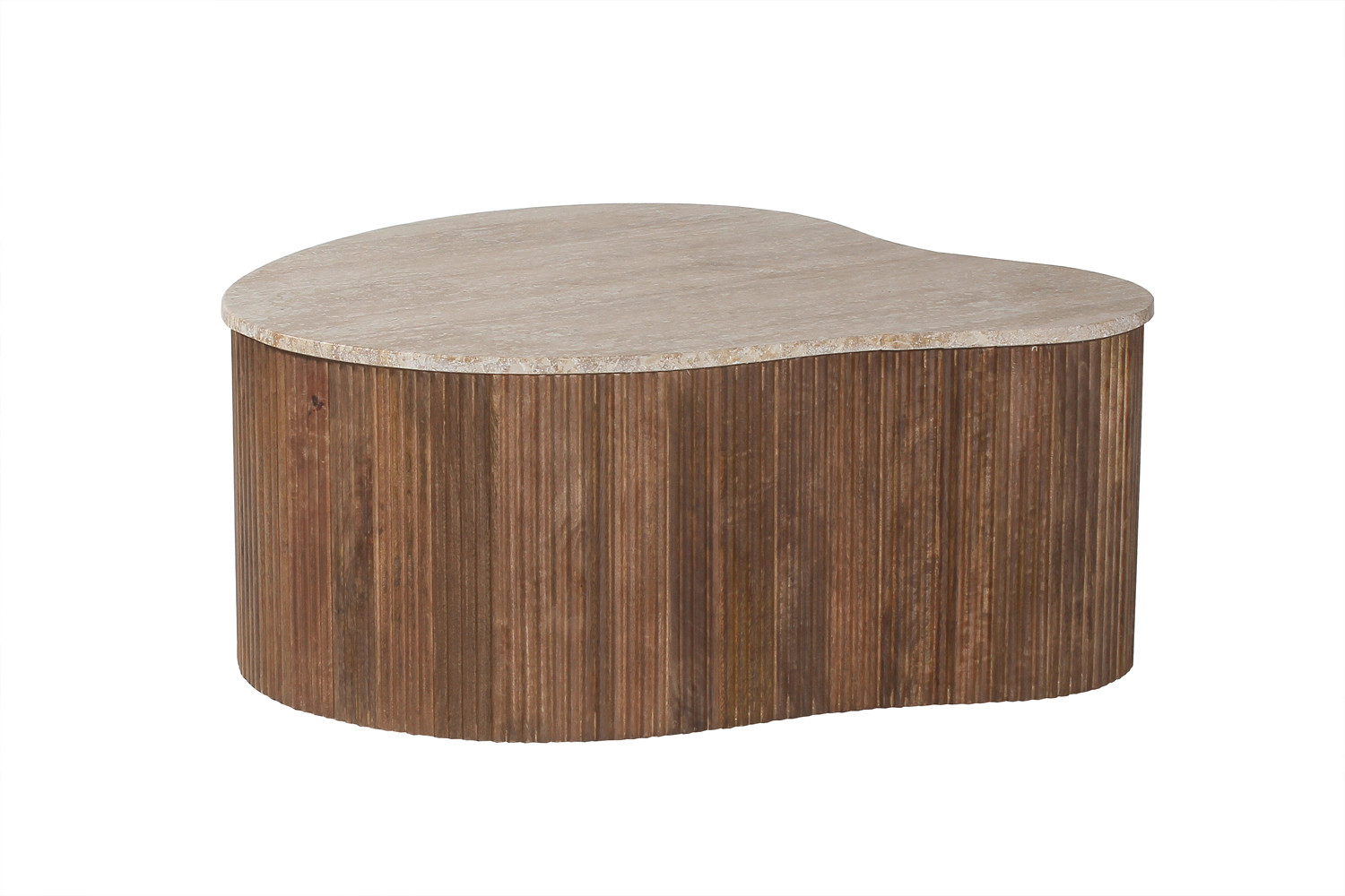 Image 3 for Salontafel Paul 83 cm Mango hout met Travertin Beige