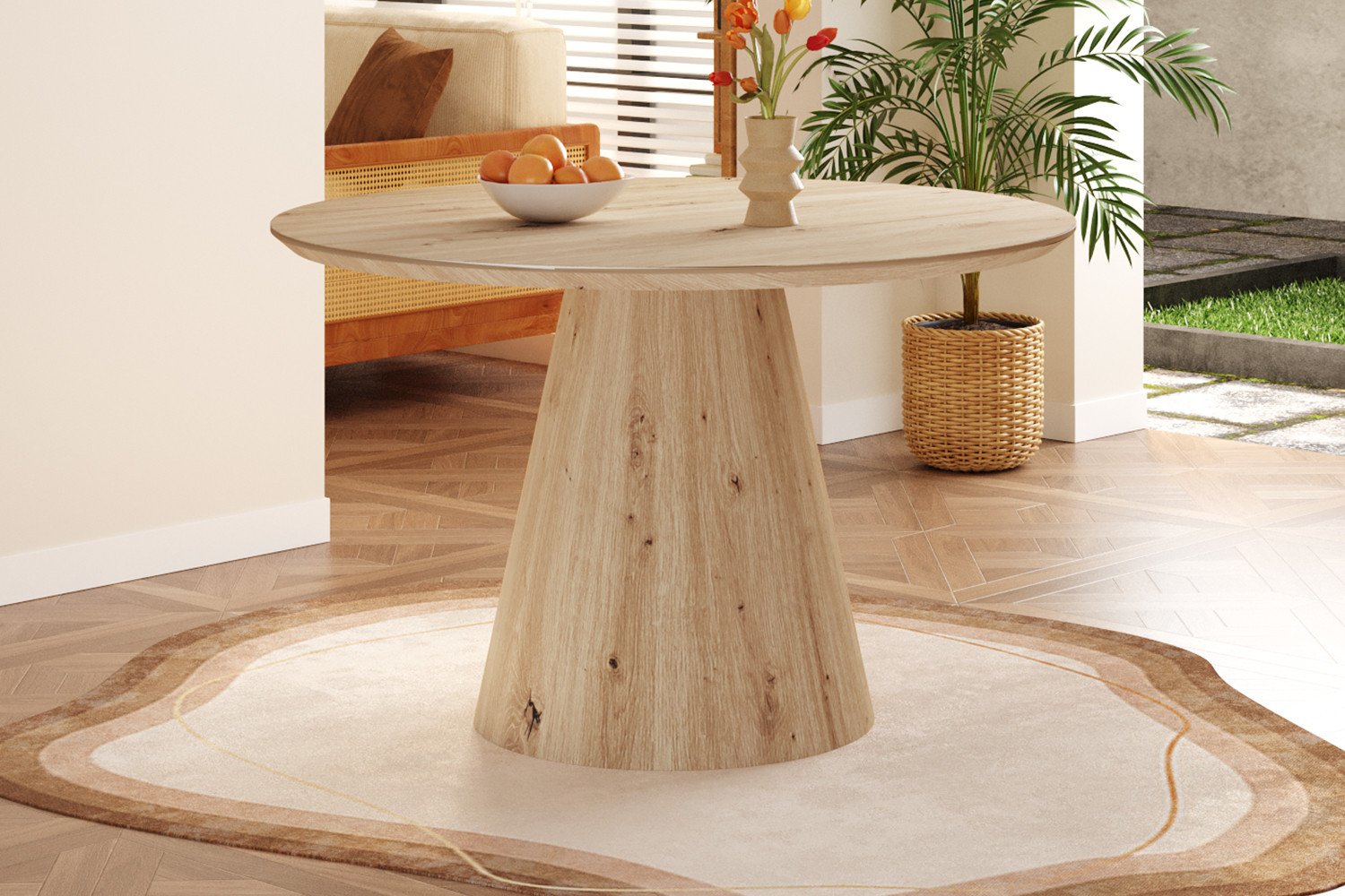 Image 2 for Tafel Tigo 120 cm Rond Decor Oude eik