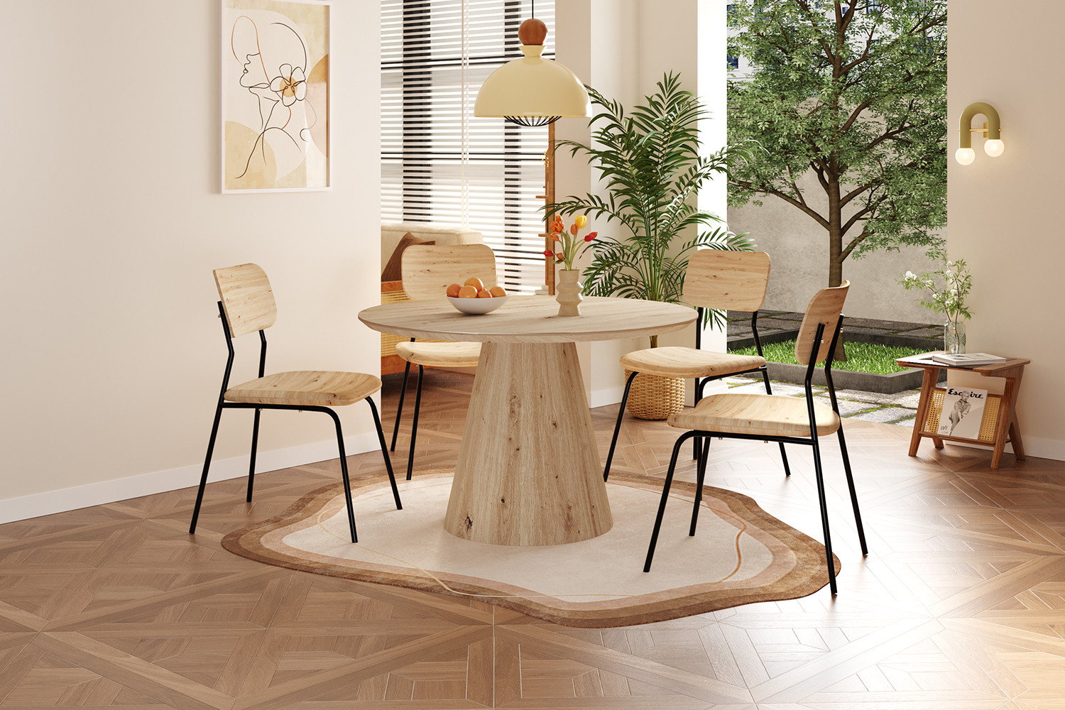 Image 3 for Tafel Tigo 120 cm Rond Decor Oude eik
