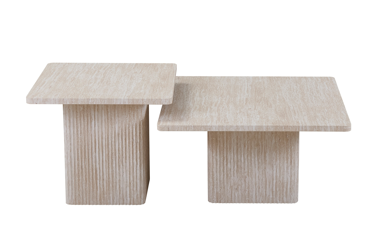 Image 3 for Set van 2 Salontafels Bobby Decor travertin Beige