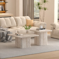 Image 2 for Set van 2 Salontafels Bobby Decor travertin Beige