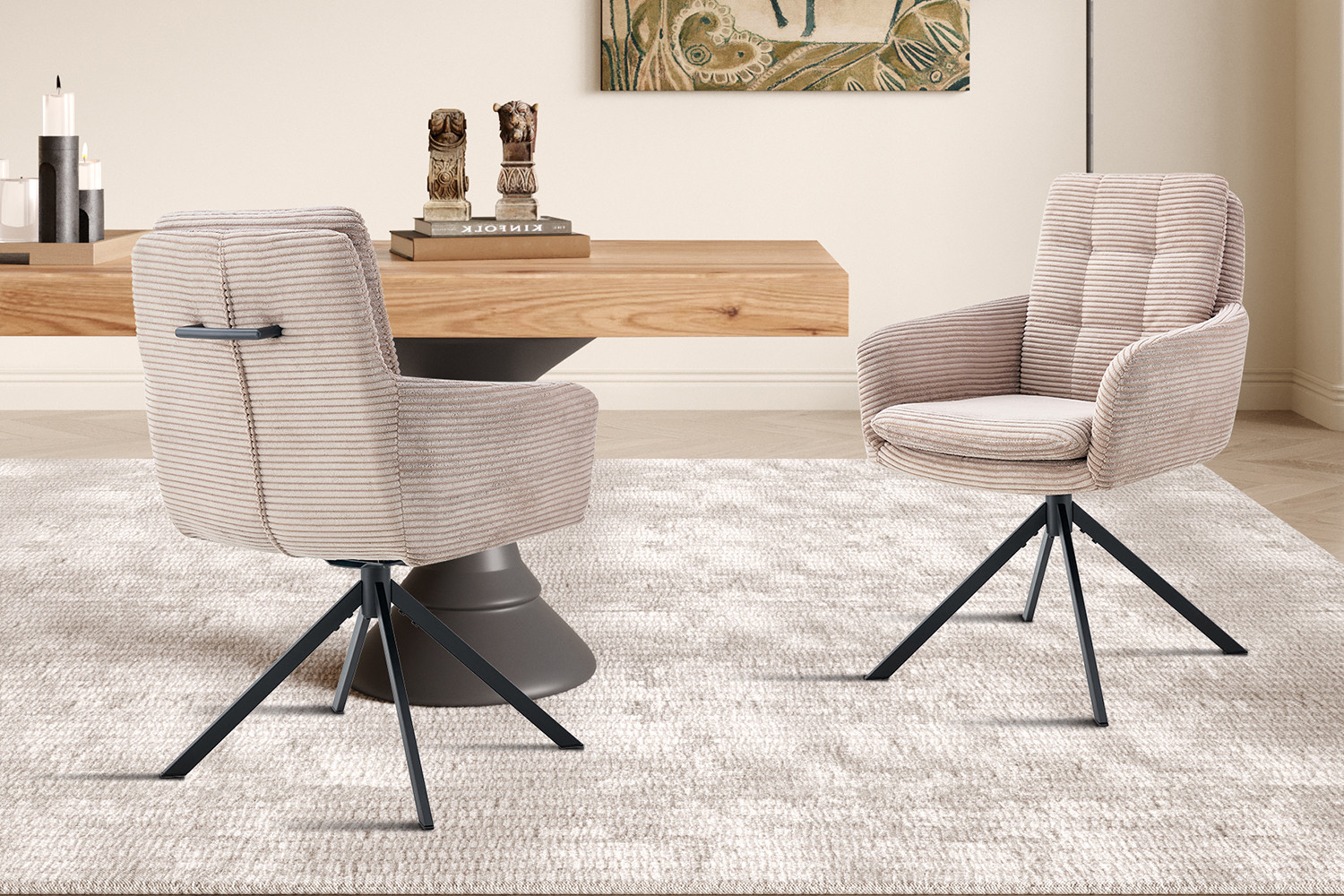 Image 1 for Stoel Luna Draaibaar tot 0 Corduroy Fabb Hyper 38 Zand