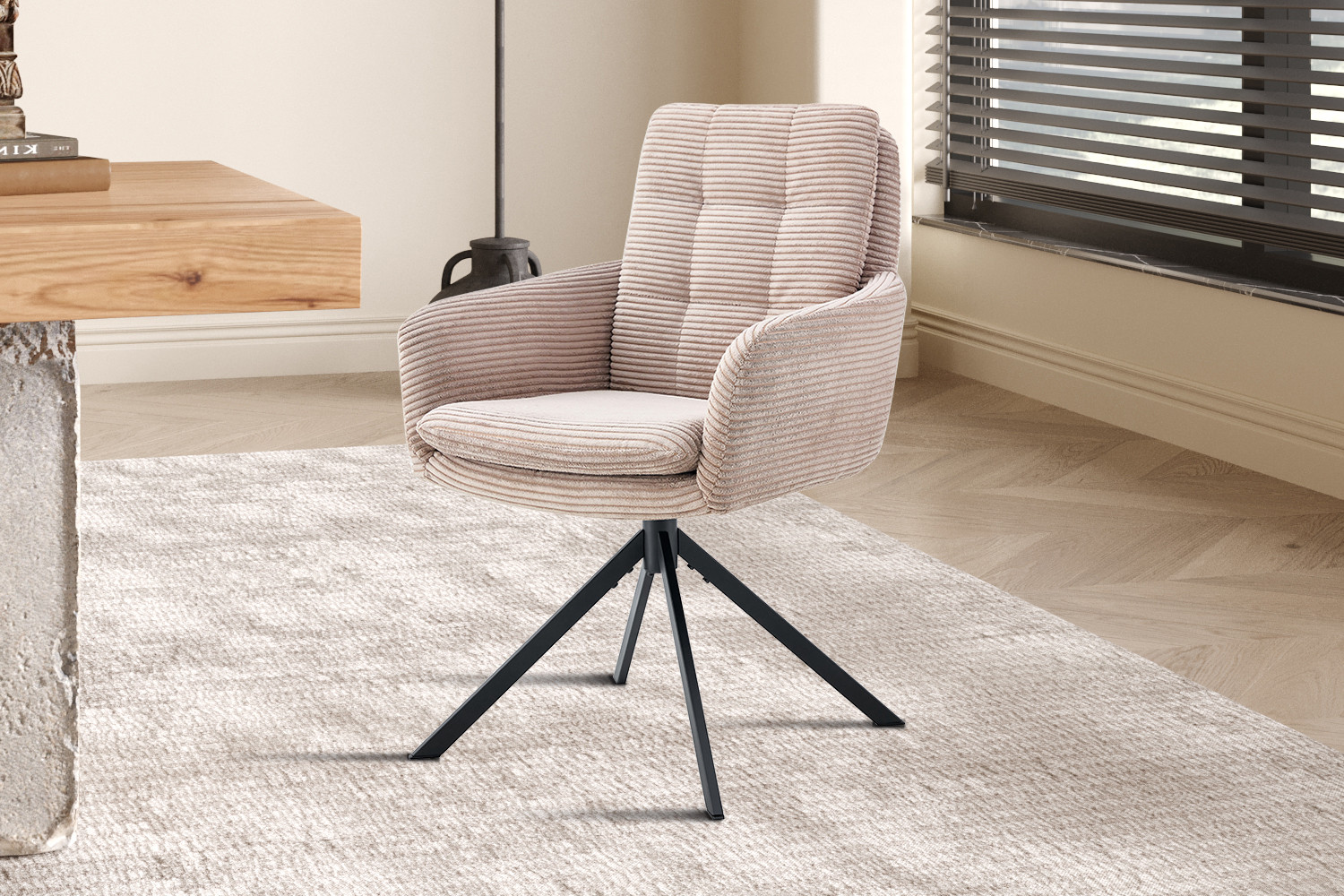 Image 2 for Stoel Luna Draaibaar tot 0 Corduroy Fabb Hyper 38 Zand