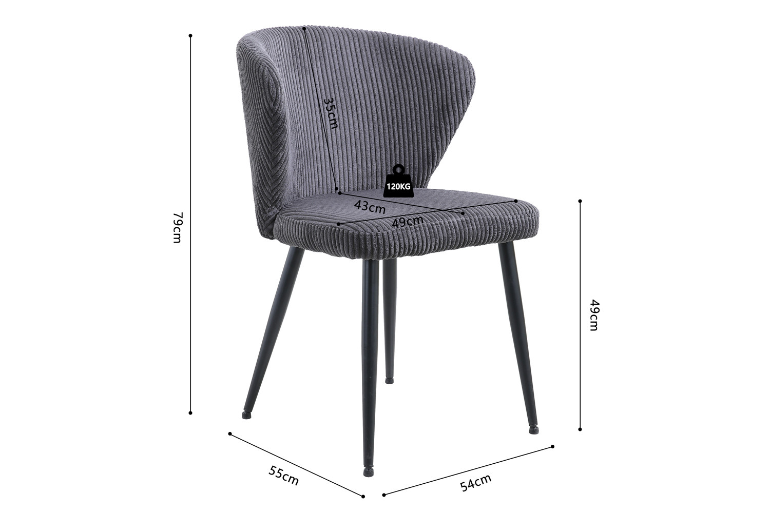 Image 10 for Stoel Tornado Corduroy Fabb Hyper 16 Grijs