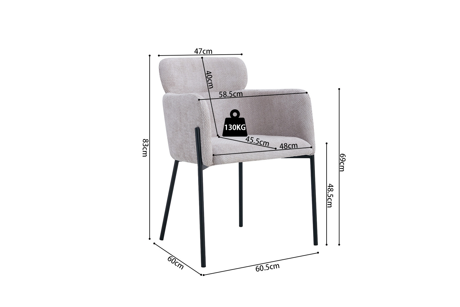 Image 11 for Stoel Naomi Stof Beige