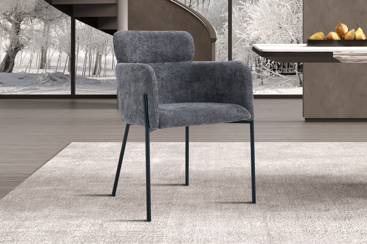 Image 2 for Stoel Naomi Stof Grijs