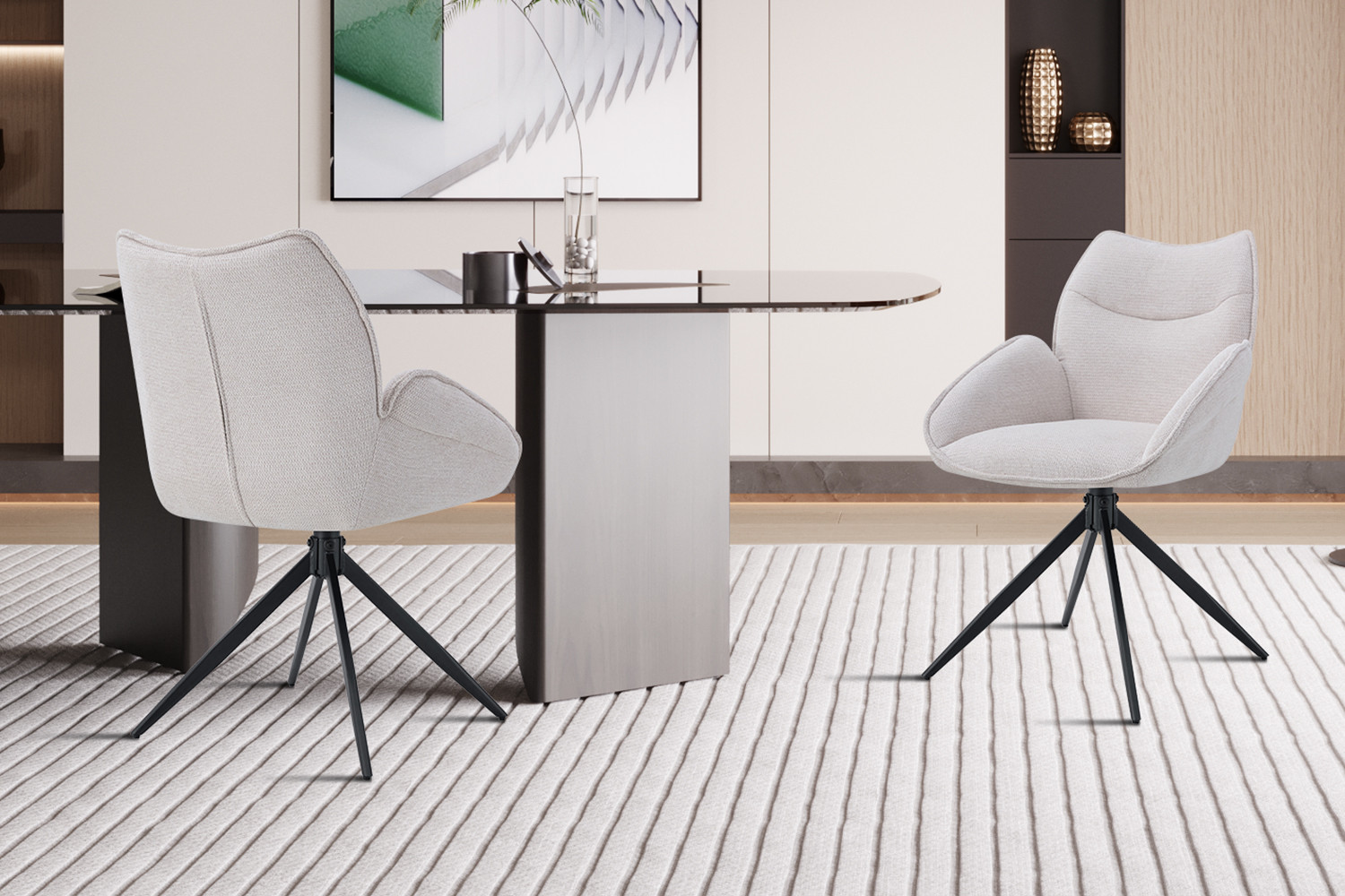 Image 1 for Stoel Mahi Draaibaar tot 0 Stof Ote Share 101 Beige