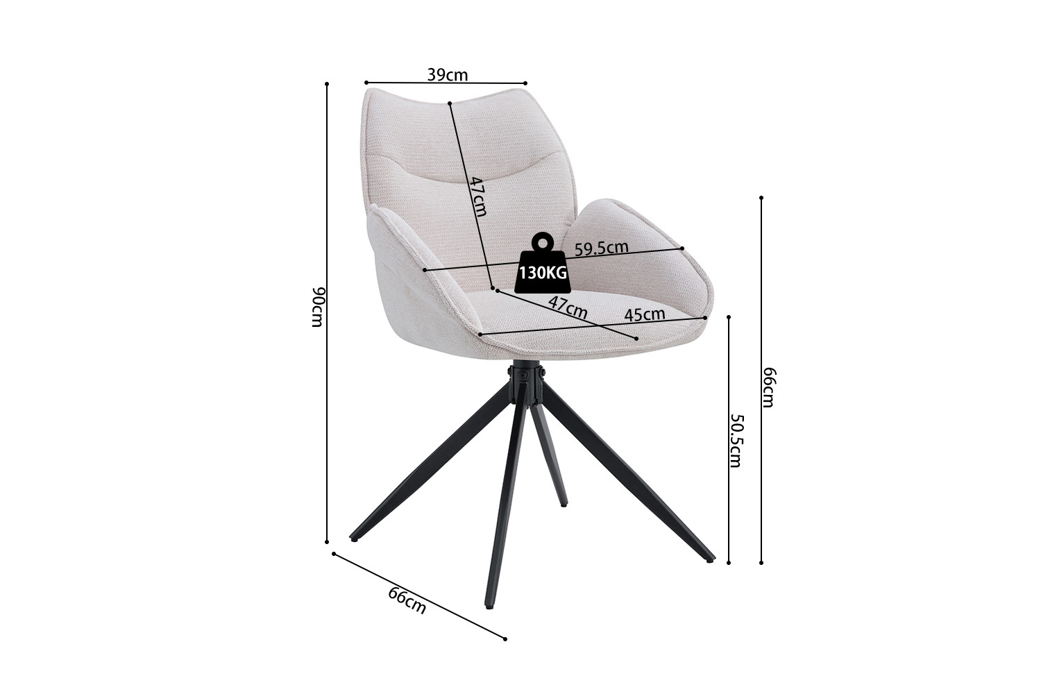 Image 11 for Stoel Mahi Draaibaar tot 0 Stof Ote Share 101 Beige