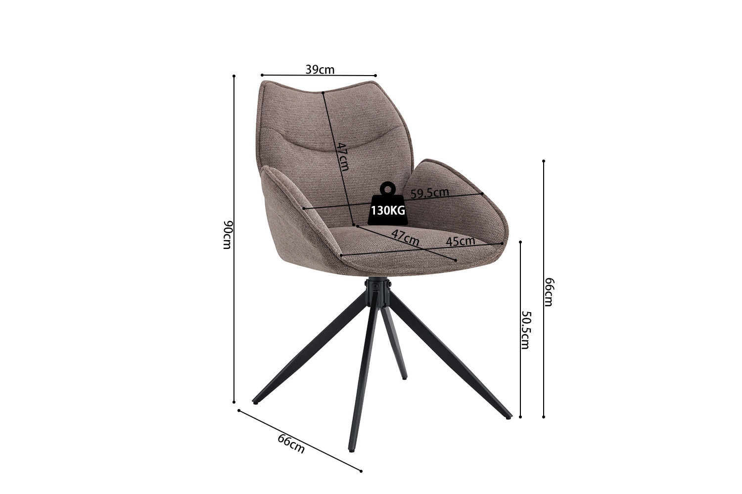 Image 11 for Stoel Mahi Draaibaar tot 0 Stof Ote Share 400 Peper