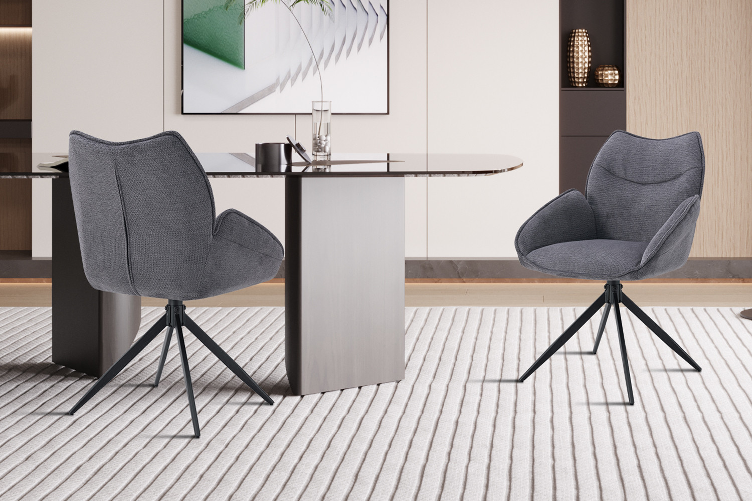 Image 2 for Stoel Mahi Draaibaar tot 0 Stof Ote Share 456 Donkergrijs