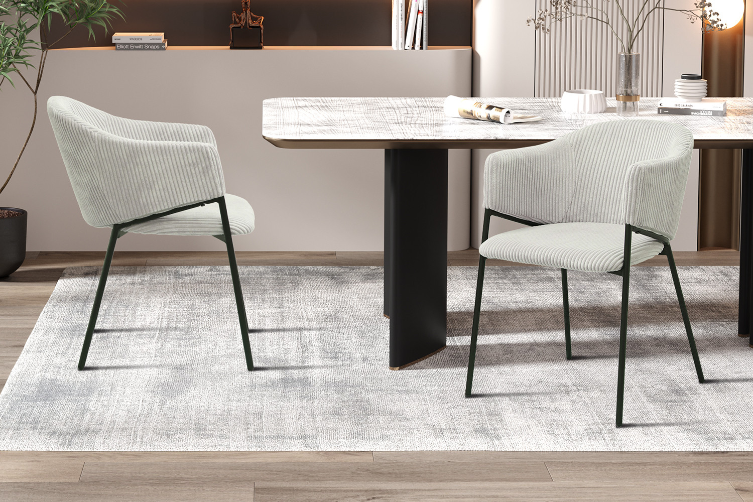 Image 1 for Stoel Hugo Corduroy Lichtgrijs