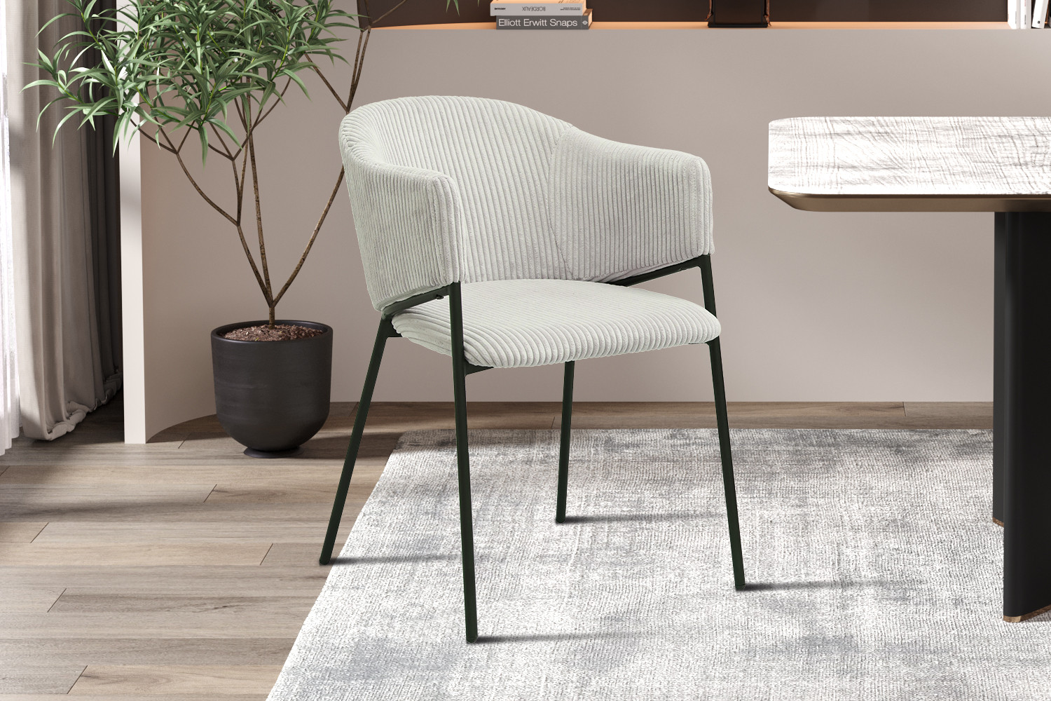 Image 2 for Stoel Hugo Corduroy Lichtgrijs