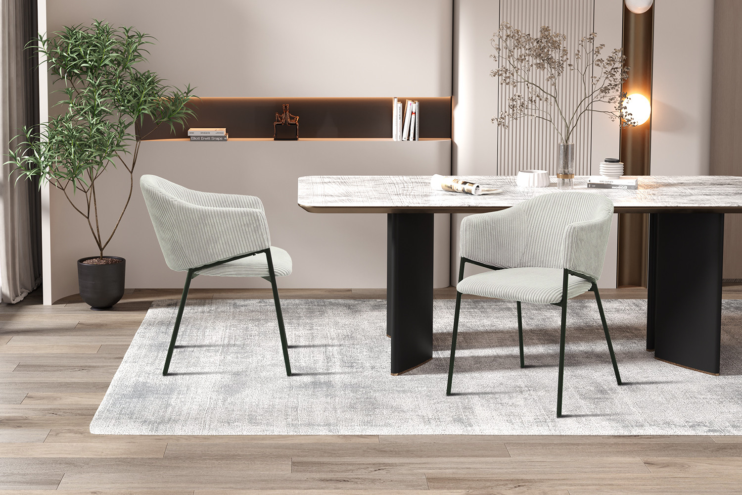 Image 3 for Stoel Hugo Corduroy Lichtgrijs