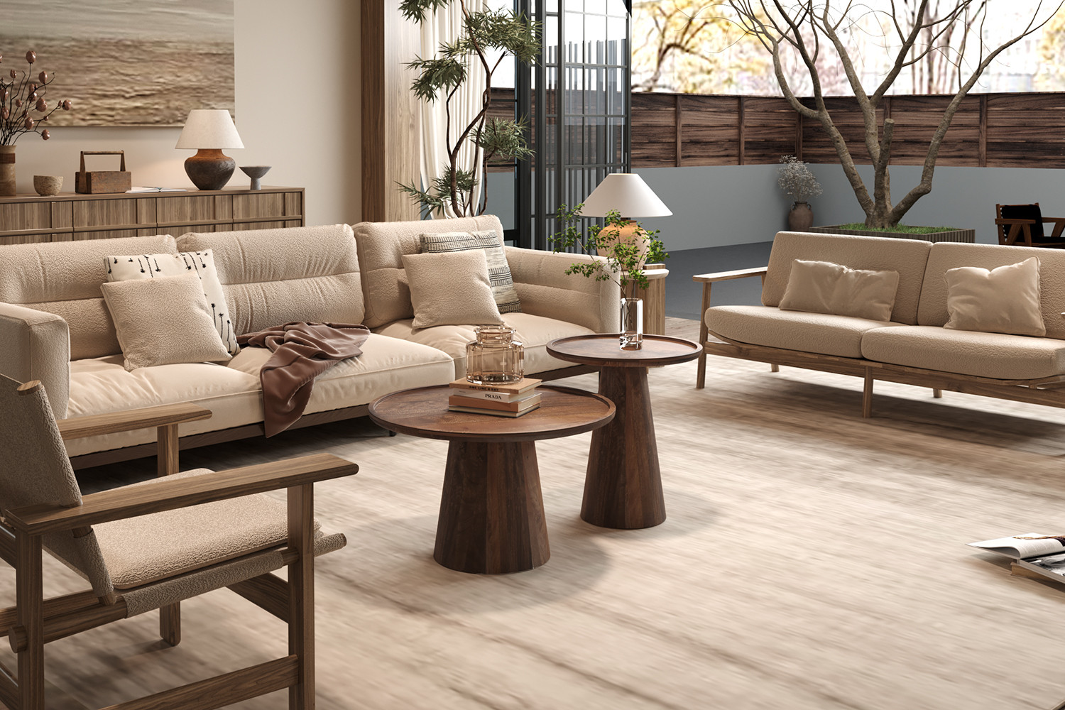 Image 3 for Salontafel Jules 65x40 cm Rond Mango hout Lichtbruin