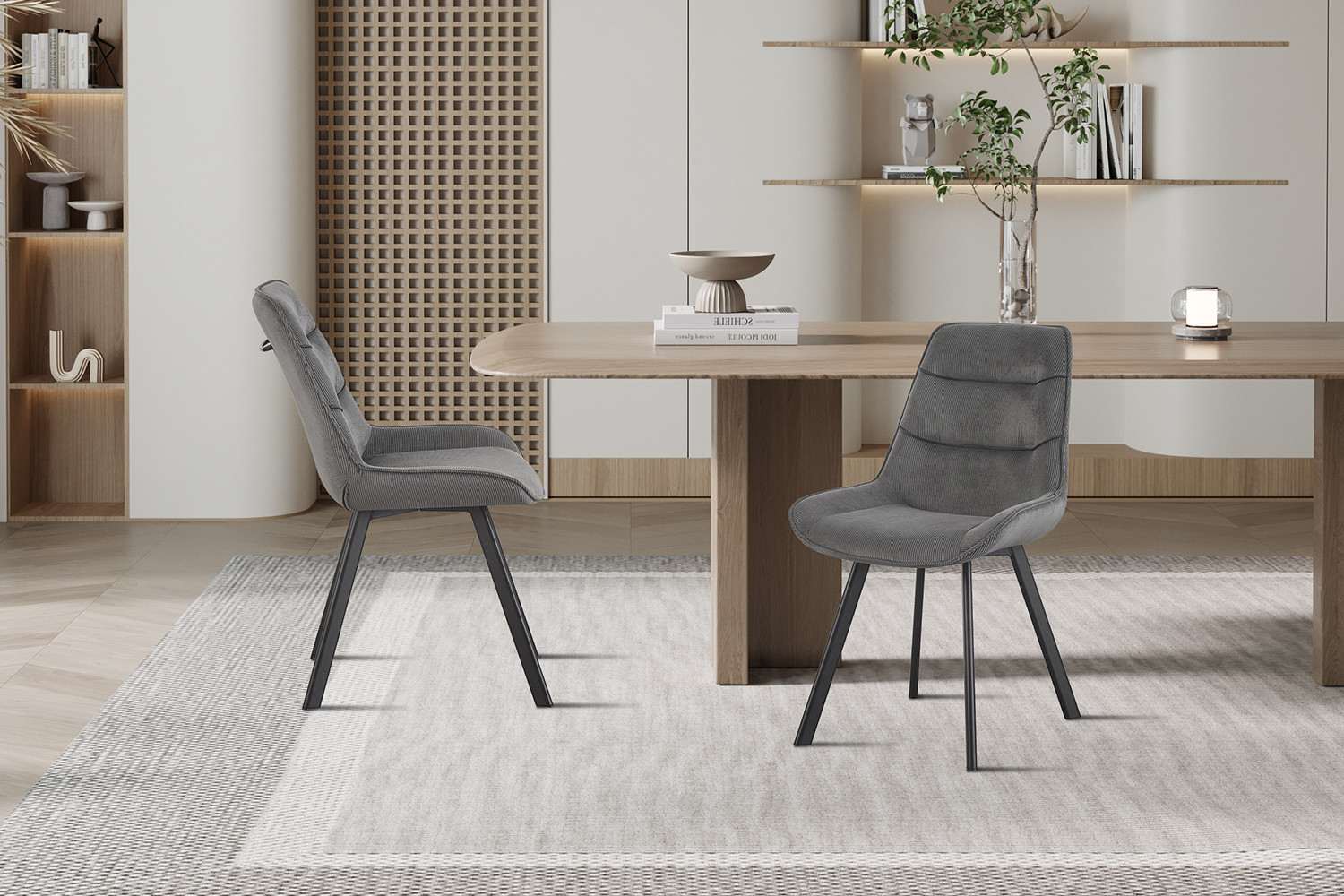 Image 3 for Stoel Amelie Corduroy Grijs