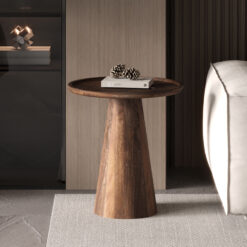 Image 1 for Salontafel Jules 45x50 cm Rond Mango hout Lichtbruin