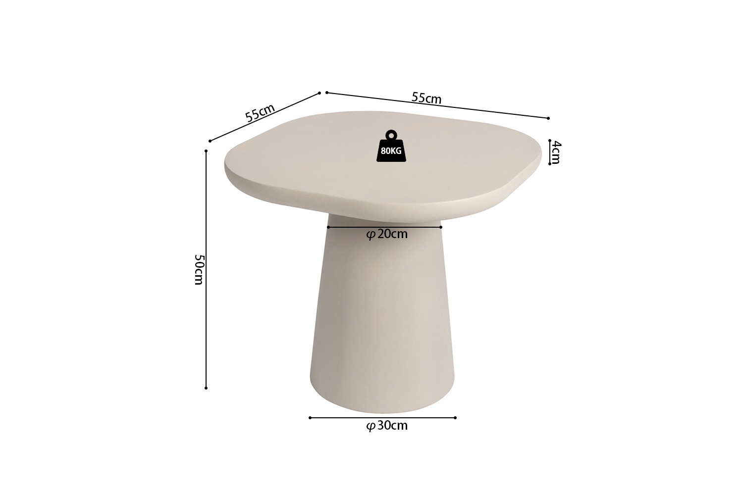 Image 9 for SALE - Salontafel Tavira 55 cm Ovaal Cement Beige