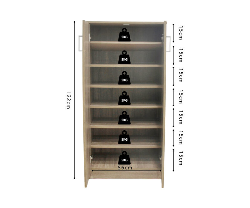 Image 9 for NEW - Schoenenkast Maurice 2 deuren Decor Sonoma