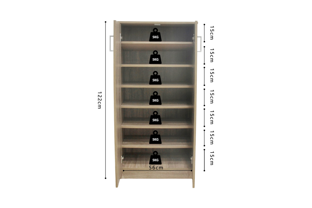 8ef569e1-6d51-4ecc-8e3a-b055fe72629c Image 9 for NEW - Schoenenkast Maurice 2 deuren Decor Sonoma