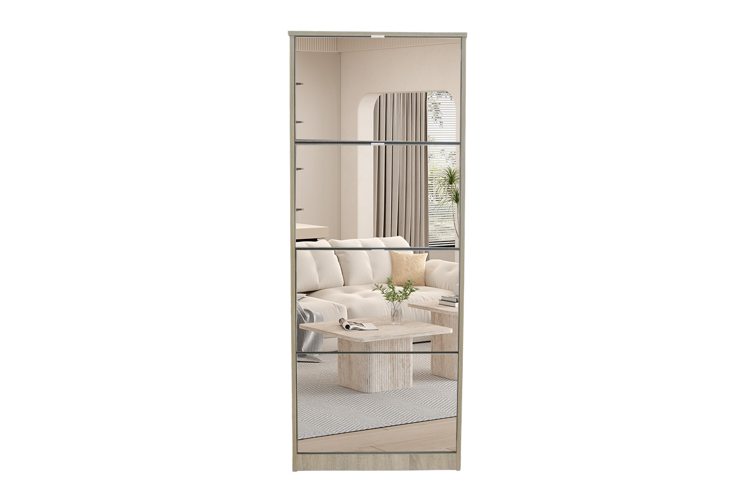 Image 3 for Schoenenkast Mex Spiegel 4 laden Decor Sonoma