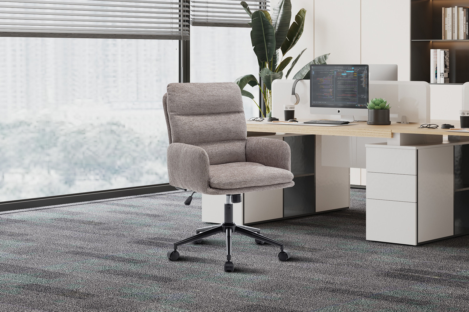 Image 2 for Bureaustoel Aimé Stof Fabb Raven 30 Zand