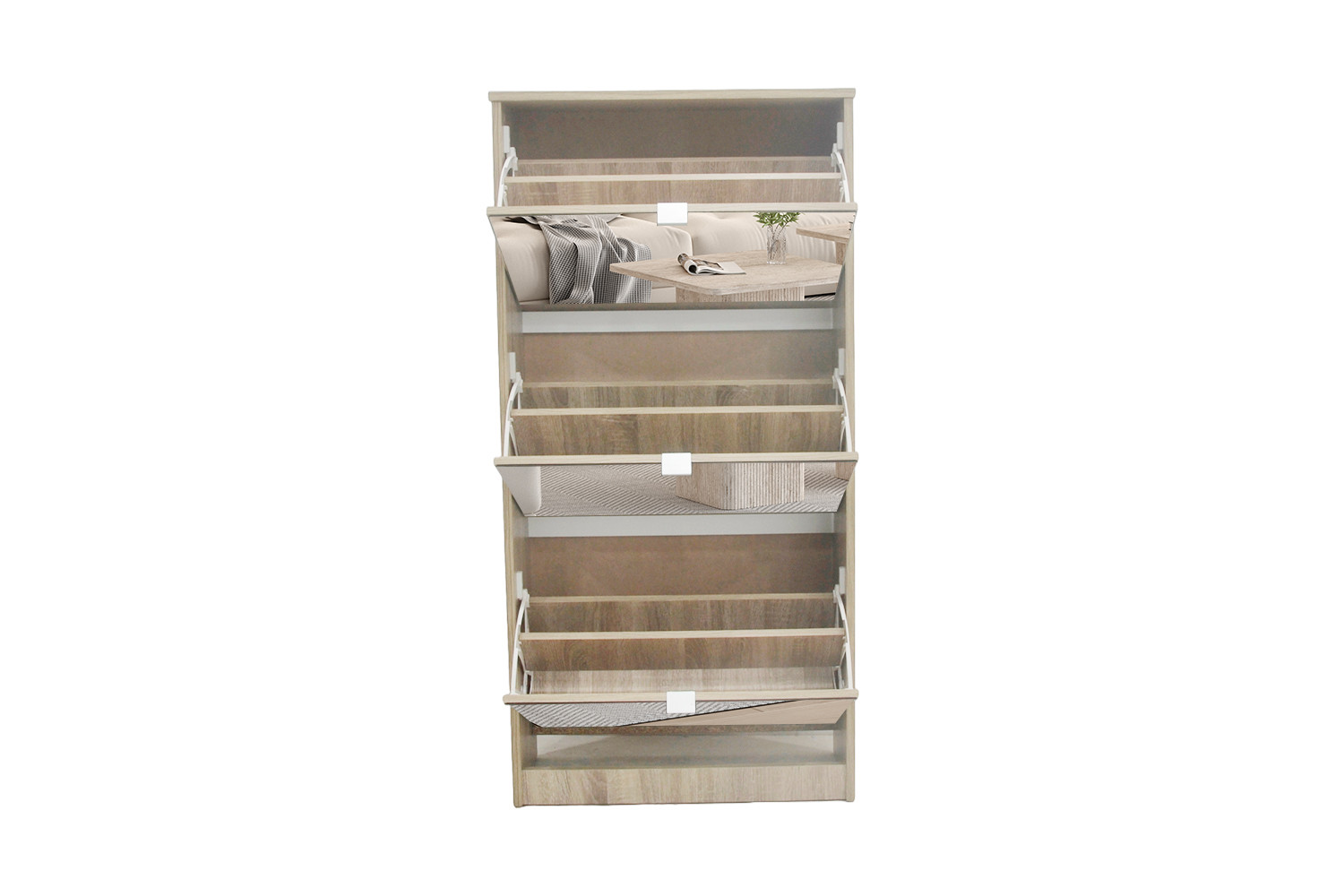 927d456e-a251-4c37-bd0a-8e01641f02cc Image 7 for NEW - Schoenenkast Mex Spiegel 3 laden Decor Sonoma