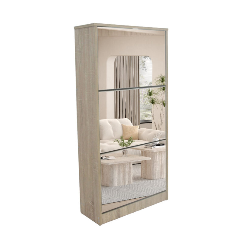 Image 4 for NEW - Schoenenkast Mex Spiegel 3 laden Decor Sonoma