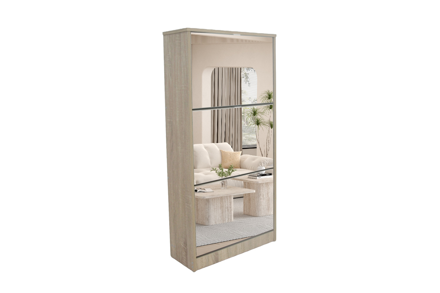 d77ef54f-614f-4afe-9e79-1d253e38ffa6 Image 4 for NEW - Schoenenkast Mex Spiegel 3 laden Decor Sonoma