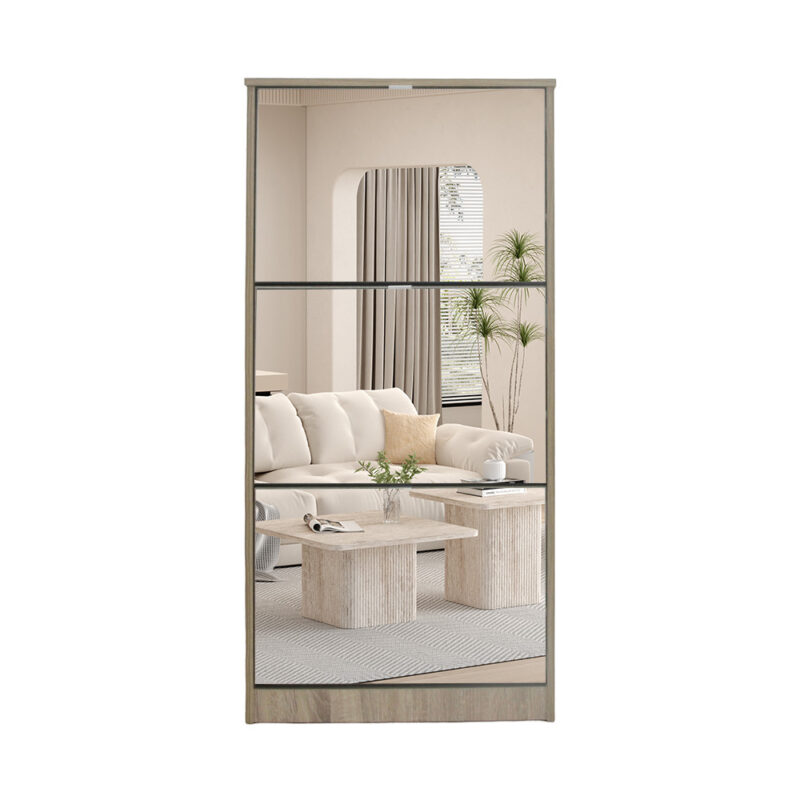 Image 3 for NEW - Schoenenkast Mex Spiegel 3 laden Decor Sonoma